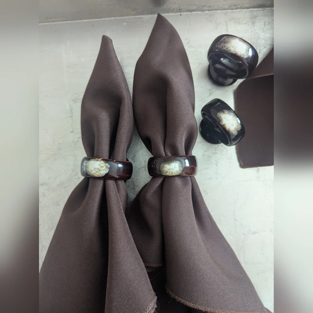 Pfaltzgraff Dark Brown Napkin Ring Set